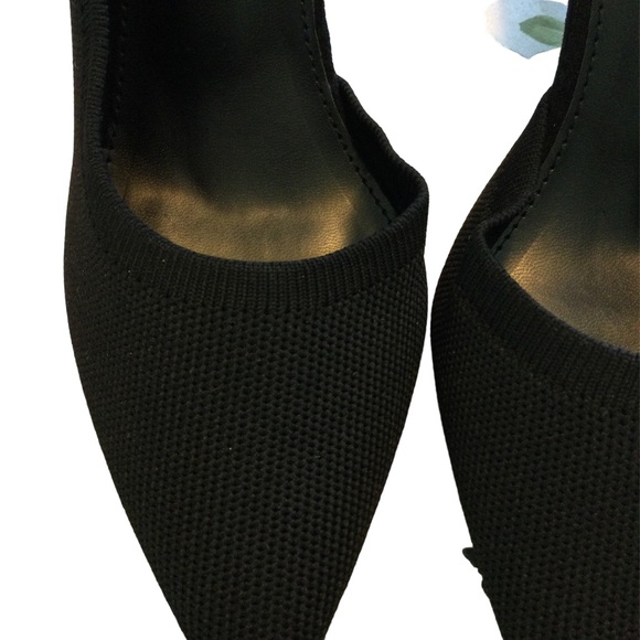 Cuccoo Black Slingback Knit Pointed Toe Pumps Size 8.5 - Picture 3 of 6